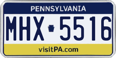 PA license plate MHX5516