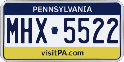 PA license plate MHX5522