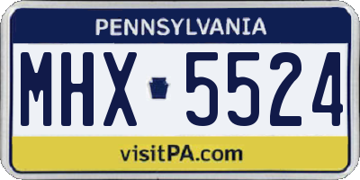 PA license plate MHX5524
