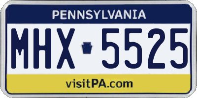 PA license plate MHX5525