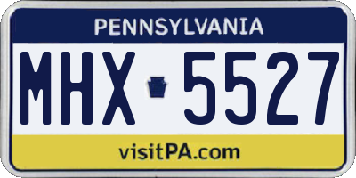 PA license plate MHX5527