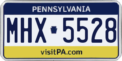 PA license plate MHX5528