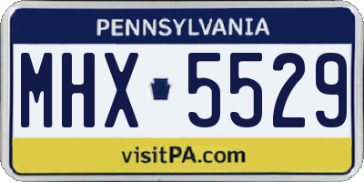 PA license plate MHX5529
