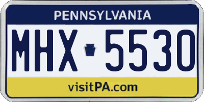 PA license plate MHX5530