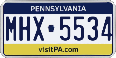 PA license plate MHX5534