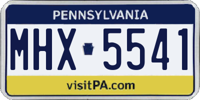 PA license plate MHX5541
