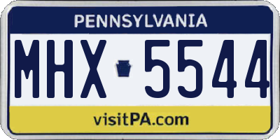 PA license plate MHX5544