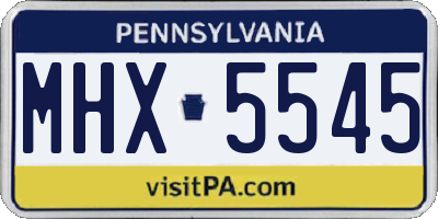 PA license plate MHX5545