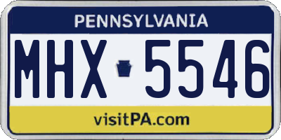 PA license plate MHX5546