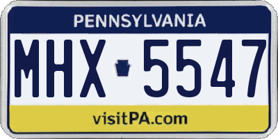 PA license plate MHX5547