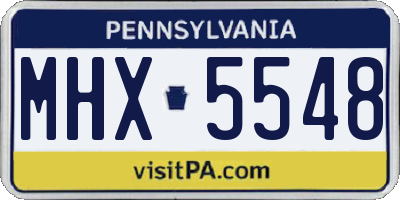 PA license plate MHX5548