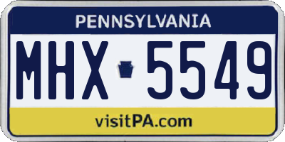 PA license plate MHX5549