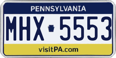 PA license plate MHX5553
