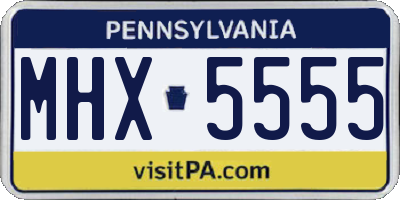 PA license plate MHX5555