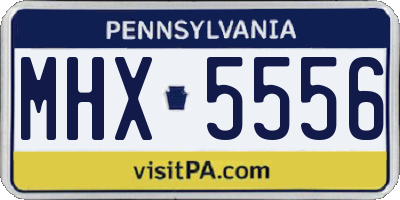 PA license plate MHX5556