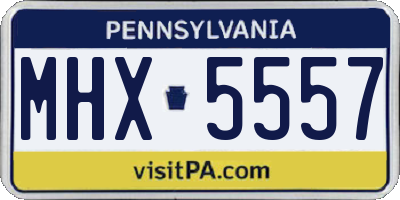 PA license plate MHX5557