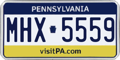 PA license plate MHX5559