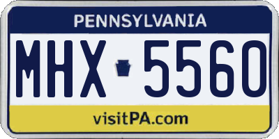 PA license plate MHX5560