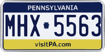 PA license plate MHX5563