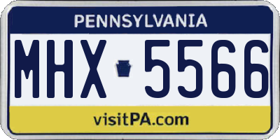 PA license plate MHX5566