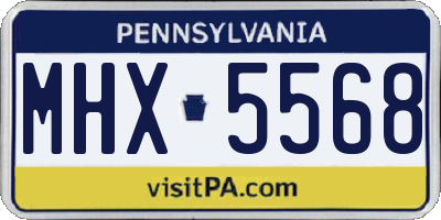 PA license plate MHX5568