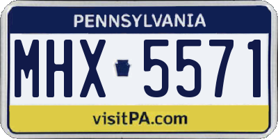 PA license plate MHX5571