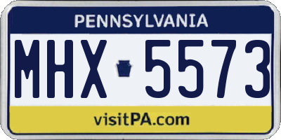 PA license plate MHX5573