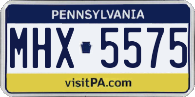 PA license plate MHX5575
