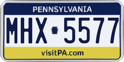 PA license plate MHX5577