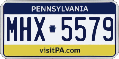 PA license plate MHX5579