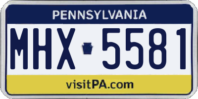 PA license plate MHX5581