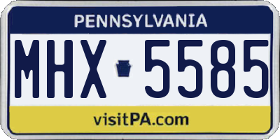 PA license plate MHX5585