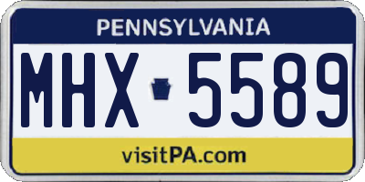PA license plate MHX5589