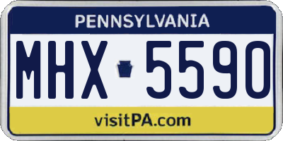 PA license plate MHX5590