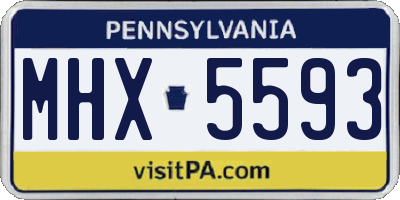 PA license plate MHX5593