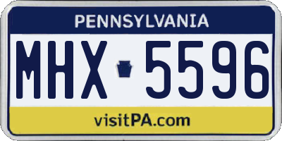 PA license plate MHX5596