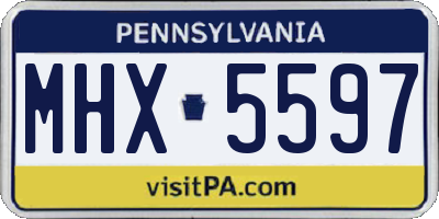 PA license plate MHX5597