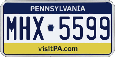 PA license plate MHX5599