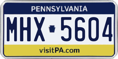 PA license plate MHX5604