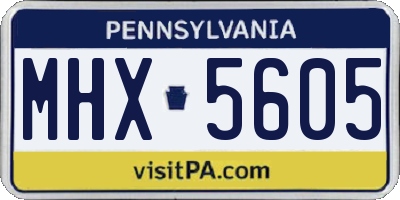 PA license plate MHX5605