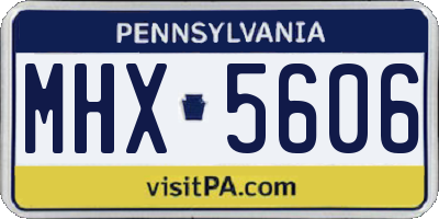 PA license plate MHX5606