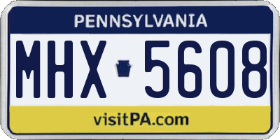 PA license plate MHX5608