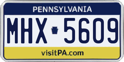 PA license plate MHX5609