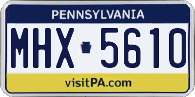 PA license plate MHX5610