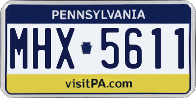 PA license plate MHX5611