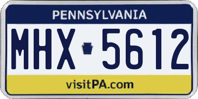 PA license plate MHX5612