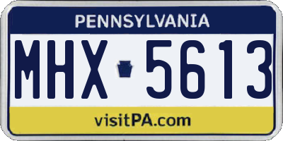 PA license plate MHX5613