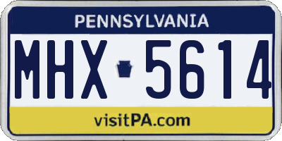 PA license plate MHX5614