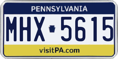 PA license plate MHX5615