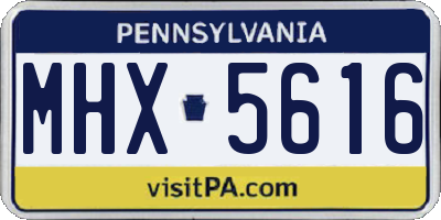 PA license plate MHX5616